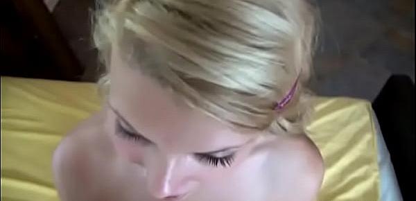  Little Taylor the blonde sex bomb is fucking a long cock